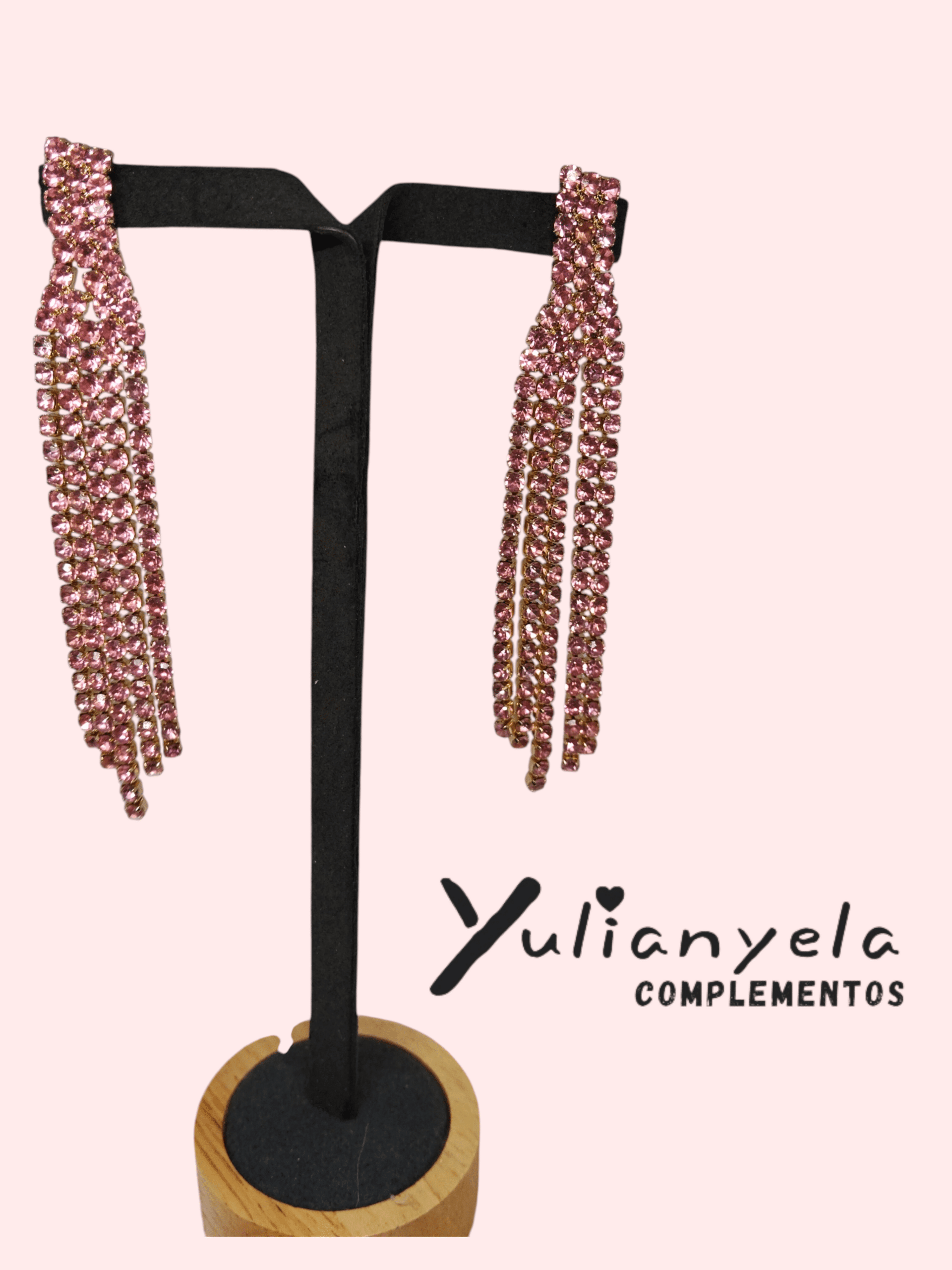 PENDIENTES CRISTAL ROSA - 3