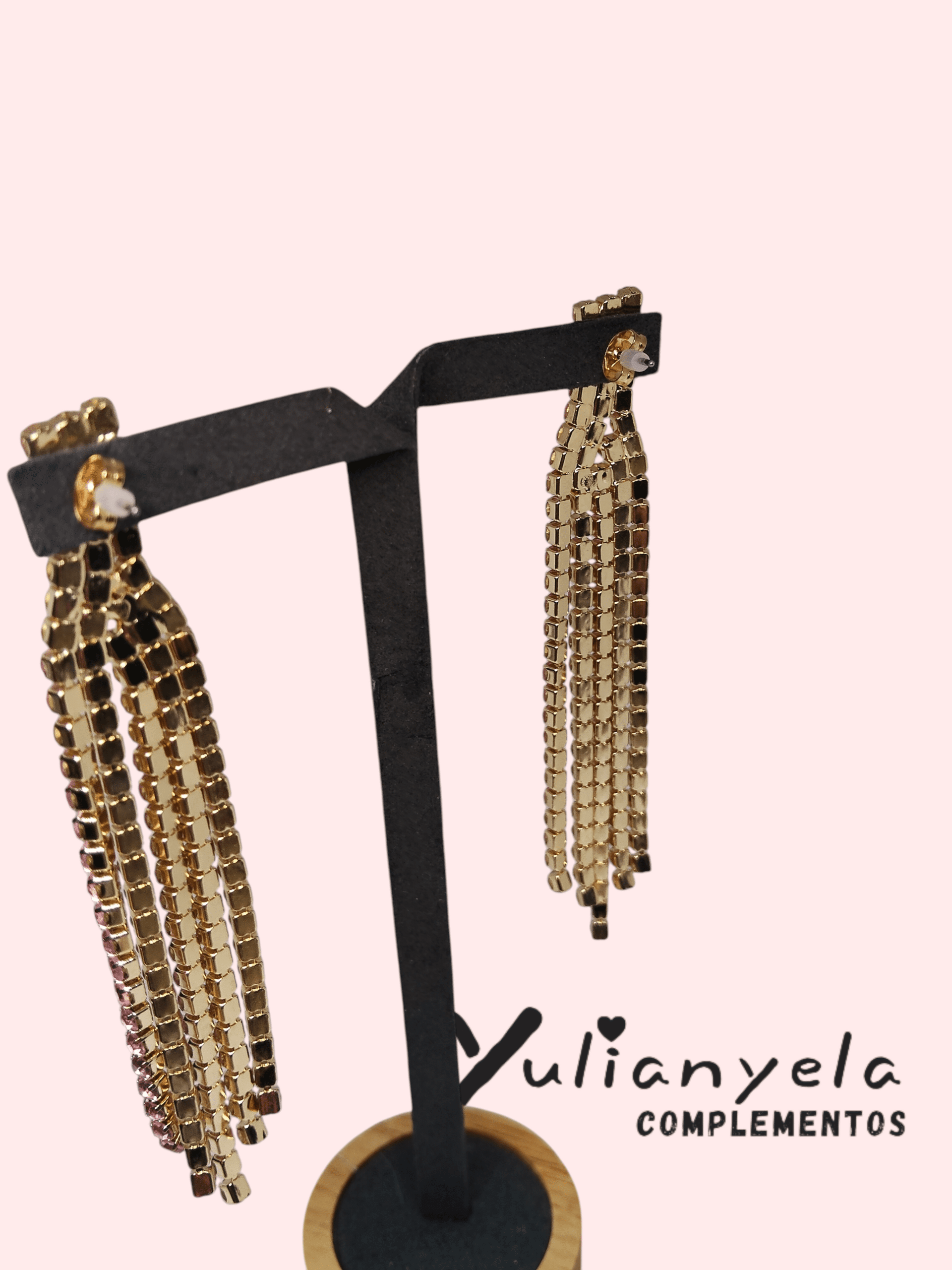 PENDIENTES CRISTAL ROSA - 2