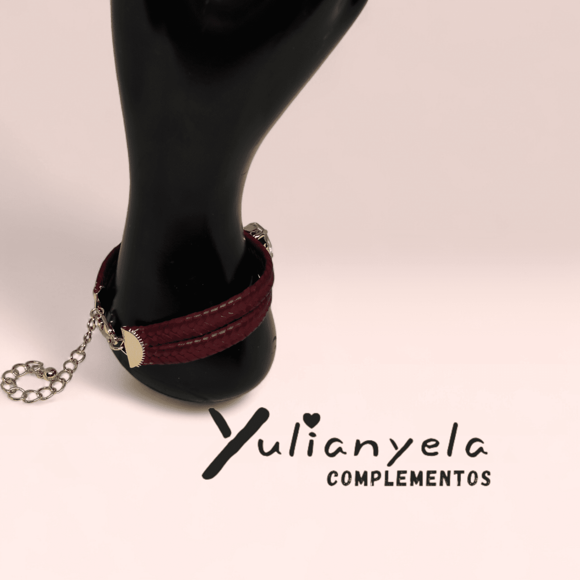 PULSERA GRANATE GEMA DORADA - 2